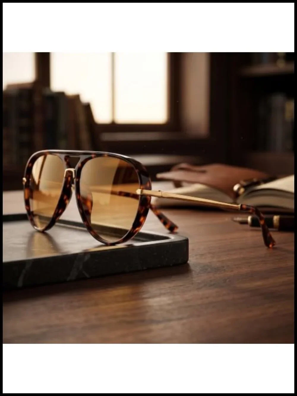 Oversized Aviator Sunglasses UV400 Protection Trendy Metal Frame
